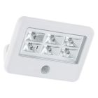 Witte buiten wandlamp met bewegingssensor kunststof, Patricia, 0,5W, 4000K LED, IP54