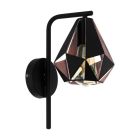 Zwarte design wandlamp staal, Acri