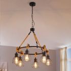 Zwarte industriële hanglamp staal, Simeon