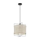 Beige landelijke hanglamp stof, Annegien