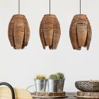 Houten hanglamp bruin, Joyca