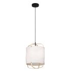 Witte retro hanglamp stof, Rocco