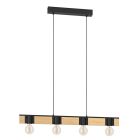 Bruine landelijke tafellamp hout, Angela