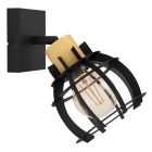 Zwarte retro wandspot aluminium, Redouan