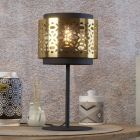 Messing retro tafellamp staal, Quincy, met schakelaar