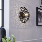 Bronzen vintage wandlamp staal, Suraj