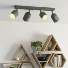 Groene vintage plafondlamp staal, Tjitte