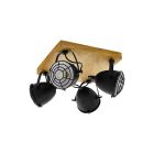 Bruine landelijke plafondspot, Pasquale, hout