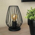 Zwarte moderne tafellamp metaal, Kitana, met schakelaar