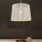 Witte landelijke hanglamp staal, Nika