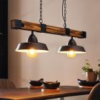 Houten balk hanglamp bruin, Josia