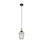 Zwarte industriële hanglamp metaal, Aimen