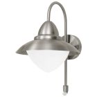 Zilveren klassieke buiten wandlamp met bewegingssensor glas, Elayza, IP44