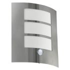 Zilveren buiten wandlamp met bewegingssensor kunststof, Elyana, IP44