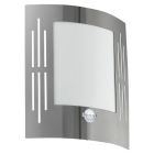 Zilveren buiten wandlamp met bewegingssensor kunststof, Elyana, IP44