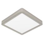 Nikkelen plafonnière kunststof, Geraldo, 17W, 3000K LED