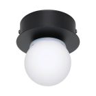 Zwarte moderne plafondlamp staal, Escha, 3,3W, 3000K LED