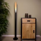 Bruine moderne vloerlamp aluminium, Aloysius, met schakelaar