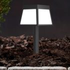 Zwarte solar prikspots kunststof, Imelda, 7,5W, 3000K LED, IP65