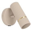 Beige moderne wandlamp staal, Vahid, met schakelaar