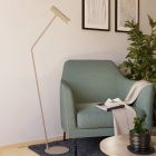 Beige moderne vloerlamp staal, Vahid, met schakelaar