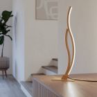 Bruine design tafellamp staal, Tevin, 12W, 4000K LED, met schakelaar