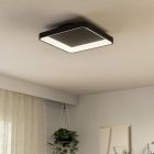 Zwarte plafondlamp, Shauni, 12W, warm tot koud wit verstelbare LED, met afstandsbediening