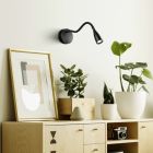 Zwarte wandlamp kunststof, Obbe, 3,8W, 3000K LED, met schakelaar