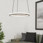 Witte moderne hanglamp kunststof, Madhvi, 20W, warm tot koud wit verstelbare LED, met afstandsbediening
