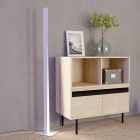 Witte design vloerlamp kunststof, Birkan, 10,5W, RGBW LED, met afstandsbediening