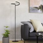 Zwarte design vloerlamp kunststof, Corwin, 8,8W, 3000K LED, met touchdimmer