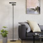 Zwarte design vloerlamp kunststof, Corwin, 16W, warm tot koud wit verstelbare LED, met touchdimmer
