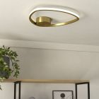 Gouden design plafondlamp aluminium, Minouche, 9,7W, white switch LED