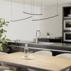 Zwarte moderne hanglamp kunststof, Vilko, 22W, white switch LED