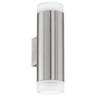 Zilveren moderne up down wandlamp kunststof, Marlies, IP44