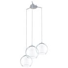 Chromen design hanglamp glas, Silvijn