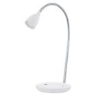 Witte bureaulamp kunststof, Matteo, 3W, 3000K LED, met schakelaar