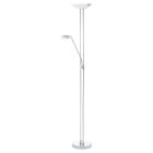 Chromen design staande leeslamp glas, Brava, 20W, 3000K LED, met schakelaar