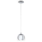 Chromen design hanglamp glas, Iroma