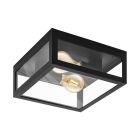 Zwarte industriële buitenlamp staal, Alihan, IP44