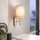 Taupe moderne wandlamp stof, Abano, met schakelaar