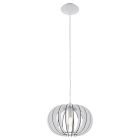 Witte landelijke hanglamp hout, Kiran