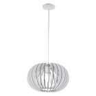 Witte landelijke hanglamp hout, Kiran