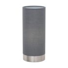 Grijze moderne tafellamp stof, Abano, met touchdimmer