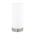 Nikkelen moderne tafellamp glas, Asiye, met schakelaar