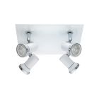 Stalen plafondlamp Jasmijn wit