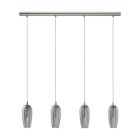 Nikkelen design hanglamp glas, Olcay