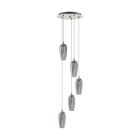 Nikkelen design hanglamp glas, Olcay