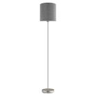 Grijze moderne vloerlamp stof, Abano, met schakelaar