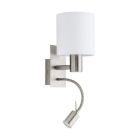 Witte moderne wandlamp stof, Abano, met schakelaar